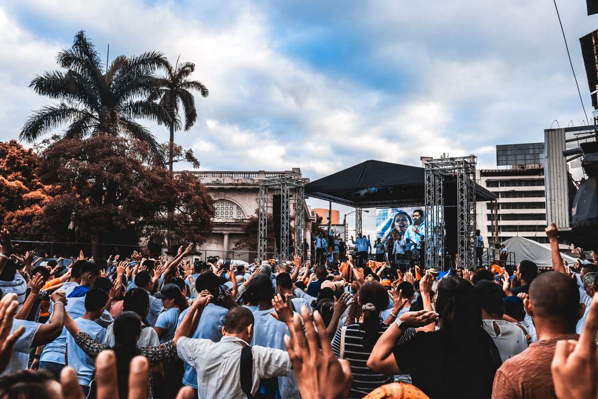 A crowd enjoying an outdoor concert in Nairobi, Kenya